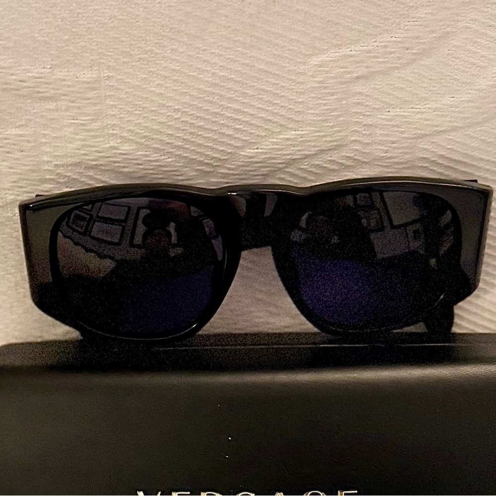 Chanel Quilted Gold CC Sunglasses with Versace Hard Case